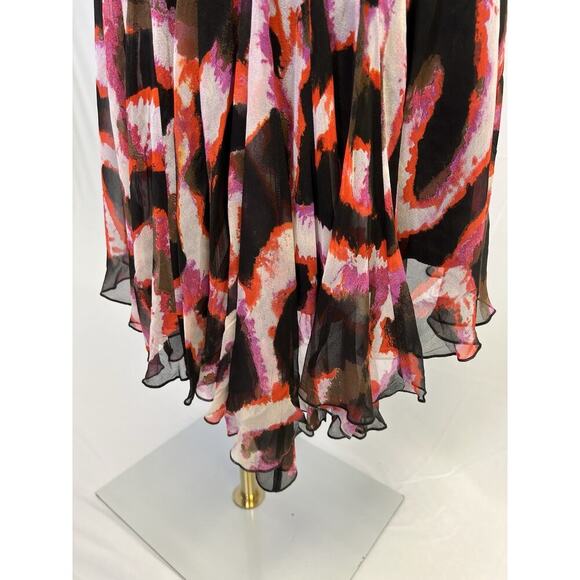 VTG Y2K Diane Von Furstenberg Silk Midi Skirt Abstract Size 2 - Picture 5 of 12
